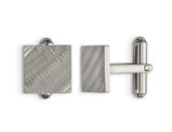 Men's Textured Square Cuff Links in Stainless Steel